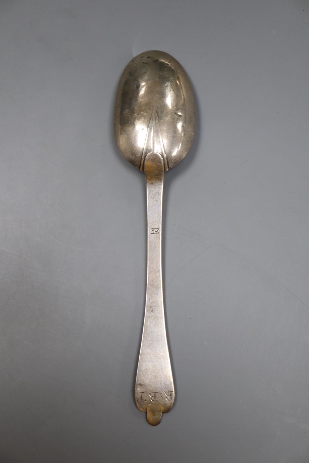 Channel Isles- An 18th century Jersey silver dog-nose spoons, with engraved initials